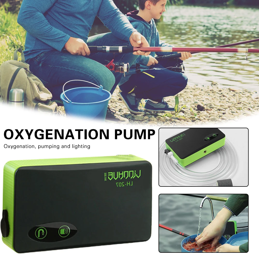 Angeln Sauerstoffanreicherung Luftpumpe mit LED-Licht tragbare Mehrzweck-Wasserpumpe – Detail 5
