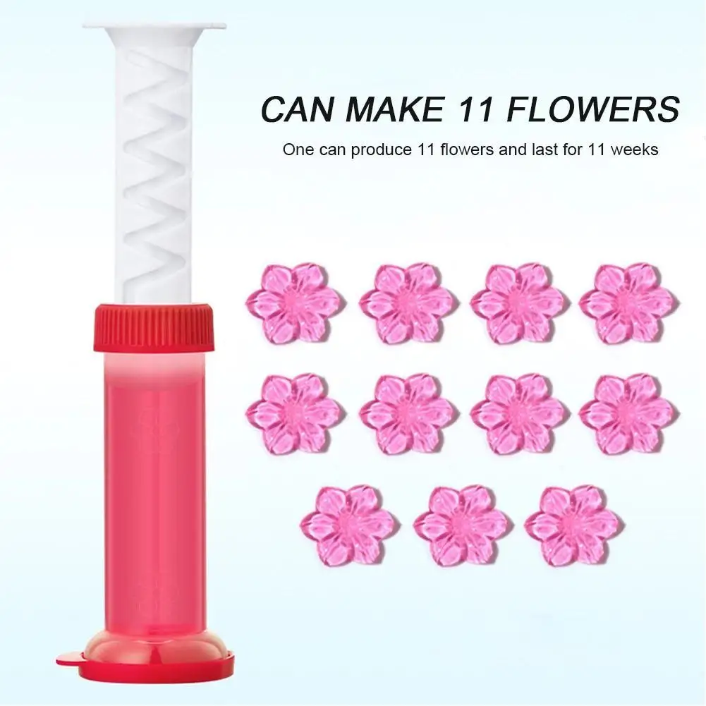 Flower Toilet Cleaner Gel Syringe Aromatic Drain Toilet Cleaning Detergent Air Freshener Remove Odors Home Bathroom Tools 1/2Pcs toilet cleaner gel toilet cleaner