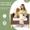 Wicker Patio Furniture Set,Single Chair,Ottoman,Loveseat Sofa,3-Seat Sofa, All-Weather Outdoor PE Rattan Patio Conversation Set 6