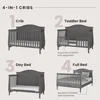 2-Piece Camden Nursery Set Convertible Crib & 3-Drawer Dresser Cool Gray Grows with Baby Sturdy Pine Wood Neutral Finishes Safe 2