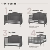 2-Piece Camden Nursery Set Convertible Crib & 3-Drawer Dresser Cool Gray Grows with Baby Sturdy Pine Wood Neutral Finishes Safe 2