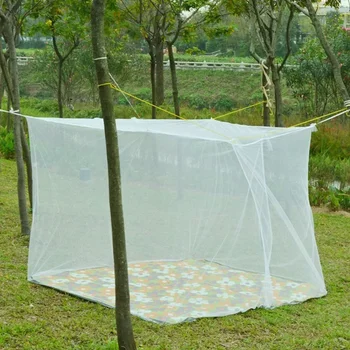 Moustiquaire portable blanche spacieuse pour le camping en plein air et la protection intérieure de la chambre à coucher 1