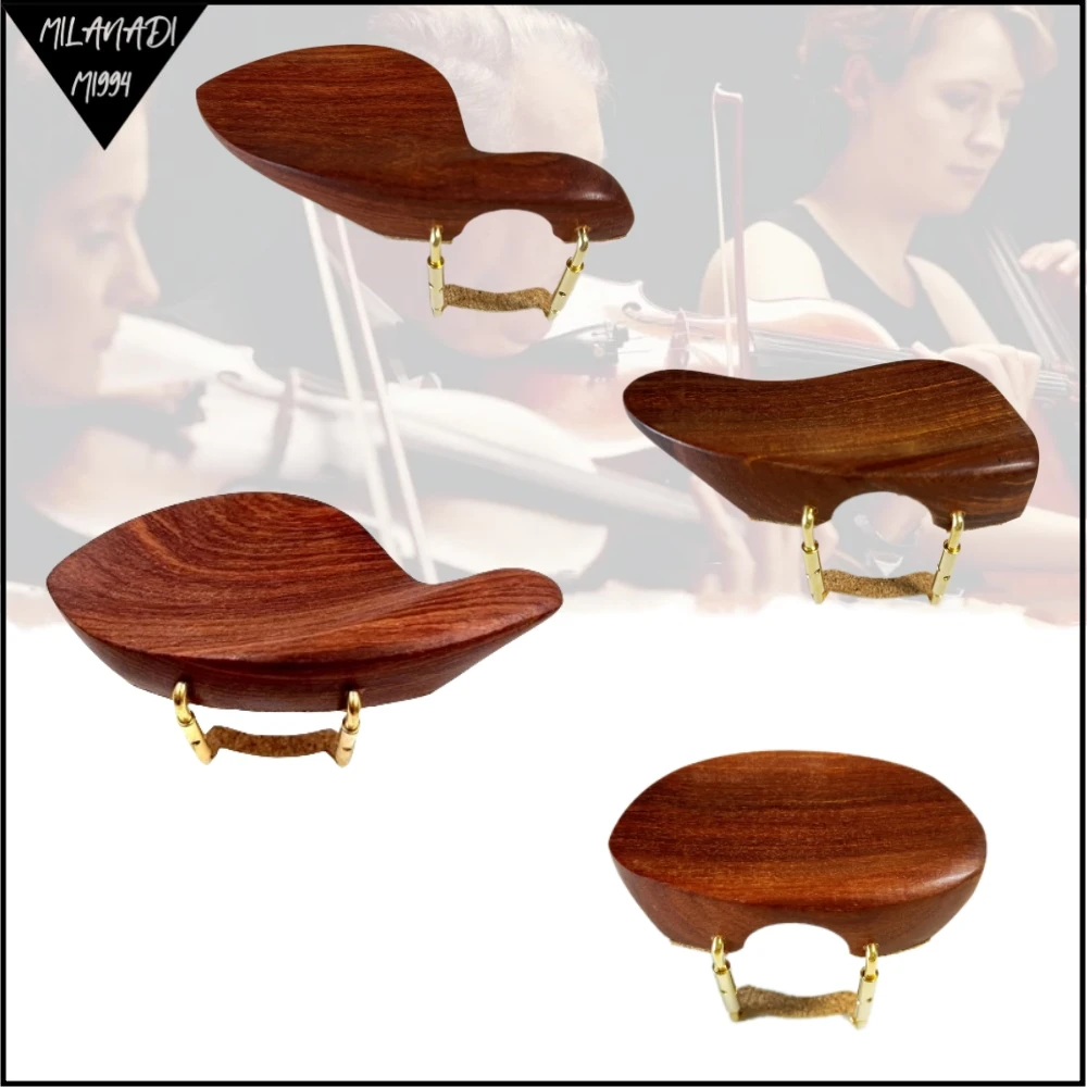 4/4 Violin Chinrest Chin Rest Clamp Screw Bracket Cork Ebony Jujube Wood Fiddle Parts Violin Accessories