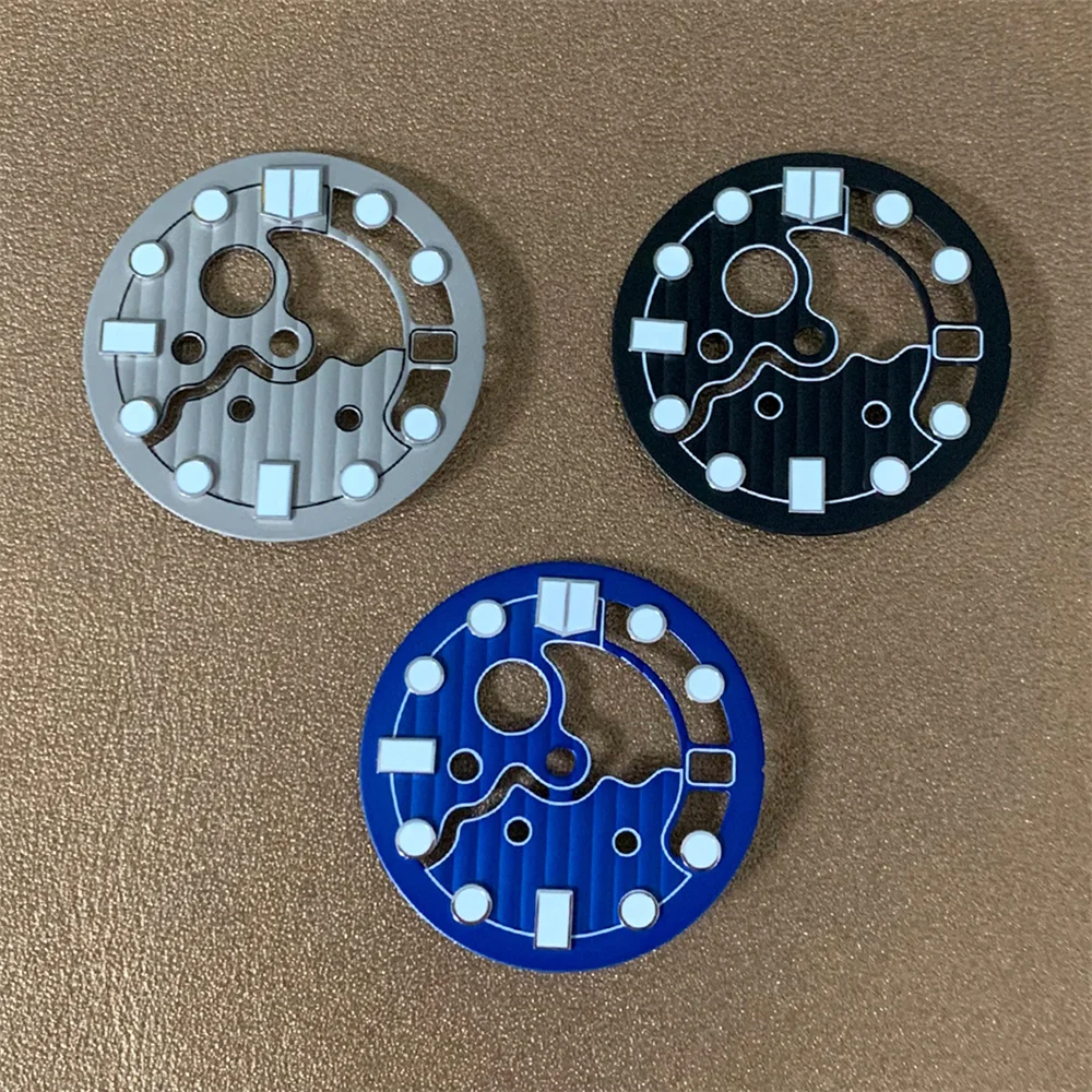 Hollow Watch Dial 28.5MM Green Luminous for NH35/NH36 Automatic Movement Watch Face Modified Part