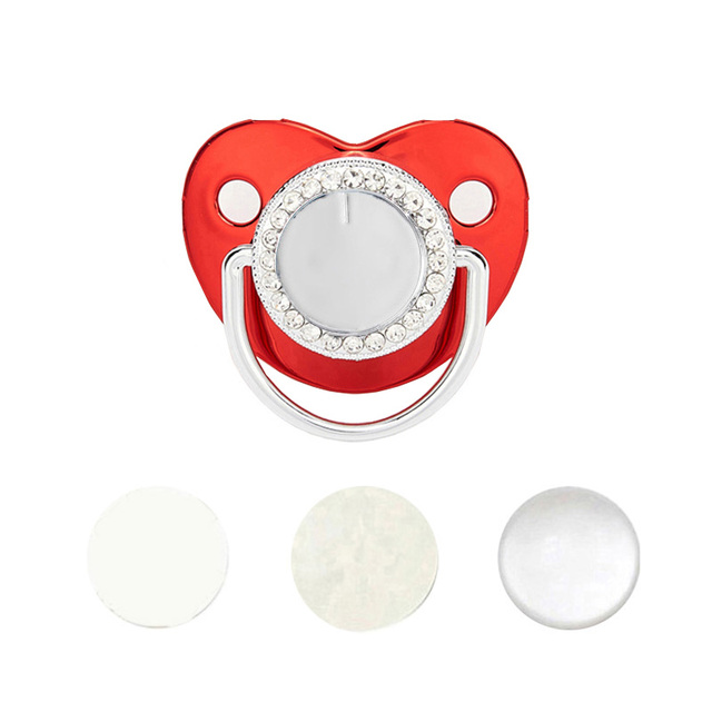 Blank Baby Pacifier Rhinestone Silicone Infant Nipple Teether Baby Shower Gifts BPA Free Baby Soother Dummy For 0-24M