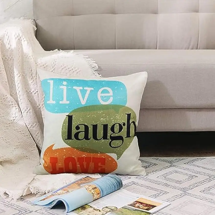 

Inspirational with Quotes Throw Pillows Case Fun Saying Words Letters Home Bedroom Sofa Bed Decor Cushion Cases Office Furniture