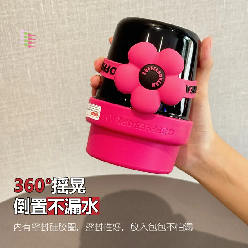 Mini Stainless Steel Thermos Cup Portable Coffee Cup 400ml for Girls Office Water Cup