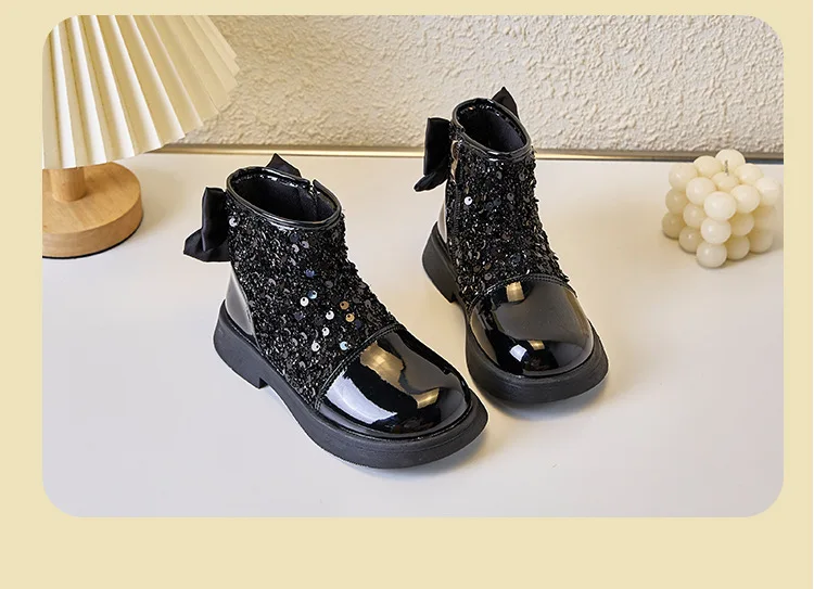 2025 neue Herbst Winter Mädchen Party Show StiefelTrendy Kleinkind Prinzessin Kurze StiefelKinder Mode Leder Stiefeletten für Kleine Mädchen – Detail 15