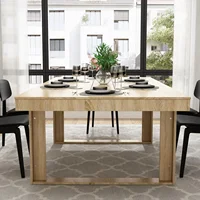 Dining Table for 8-10 People, 86.6-Inch Rectangular Wood Kitchen Table with Thicken Tabletop, Office Conference Room Table 1
