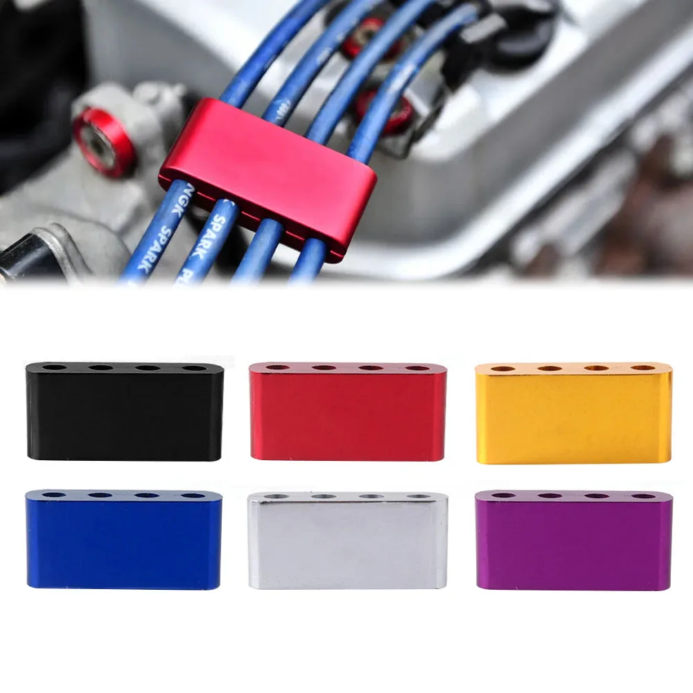 

Car Spark Plug Electrical Wire Clamp Separator Line Ignition Cable Clip for Vehicle Decoration Aluminium Alloy