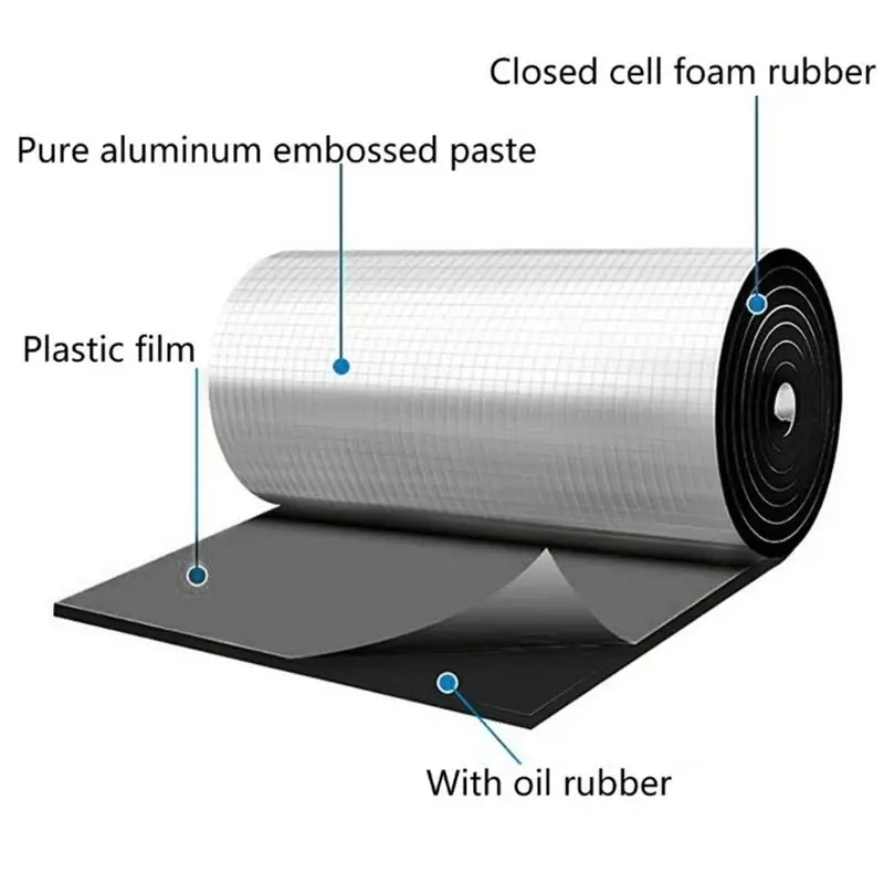 Auto Heat Sound Deadening Insulation Mat Waterproof 50x200cm 5/10/15/20mm Noise Control Car Exhaust Muffler Hood And Door