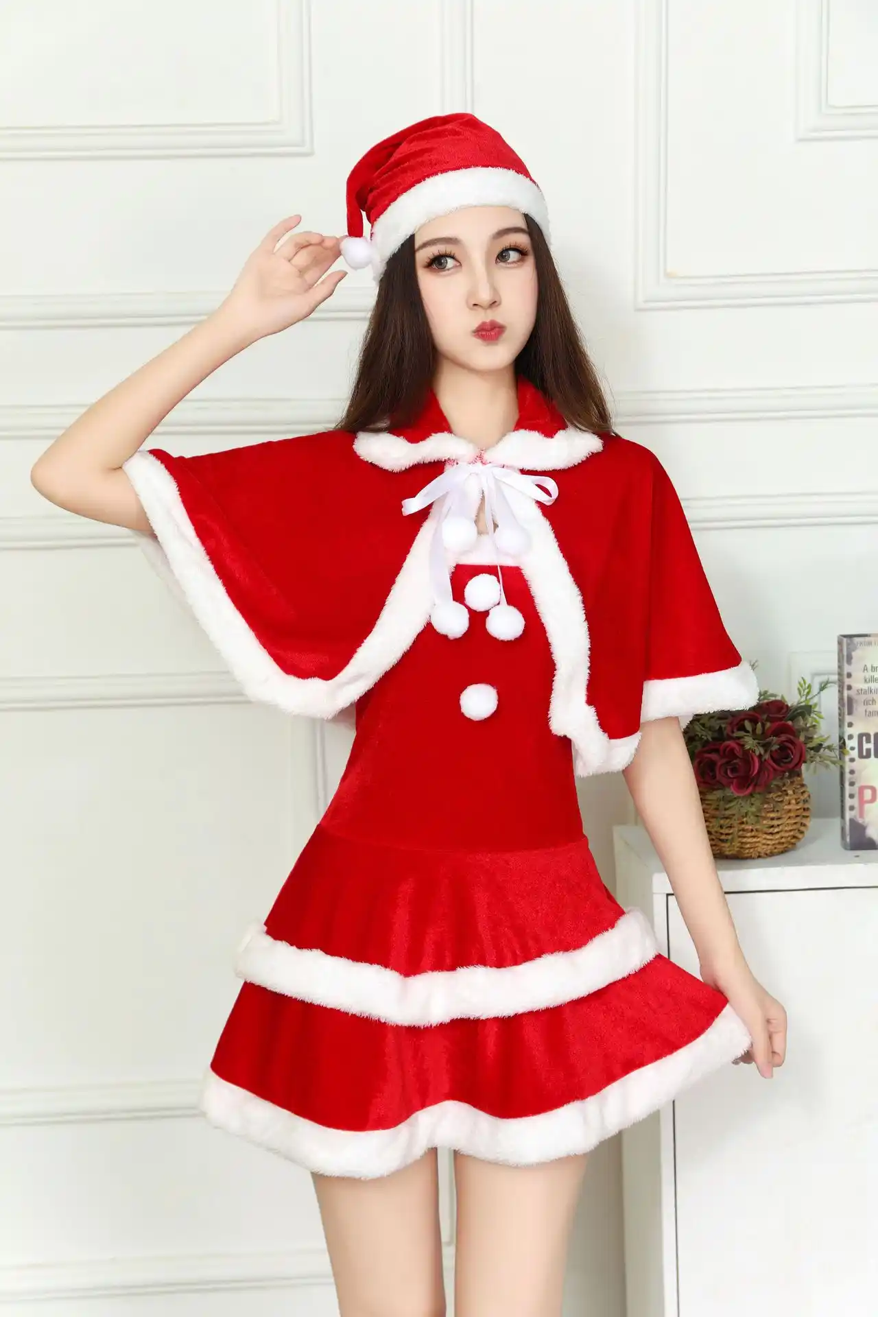 chinese dress ladies Christmas Miss Santa Fancy Dress Costume  Sowest Fancy Dress
