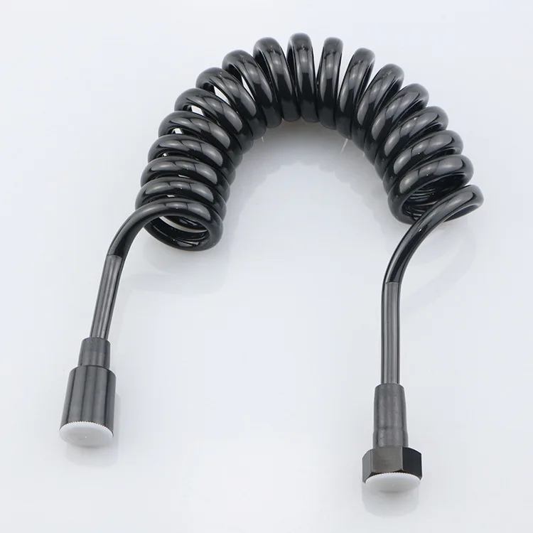 2M Black Spring Flexible Shower Hose for Water Plumbing Toilet Bidet Sprayer Gun Telephone Line bathroom Accessories