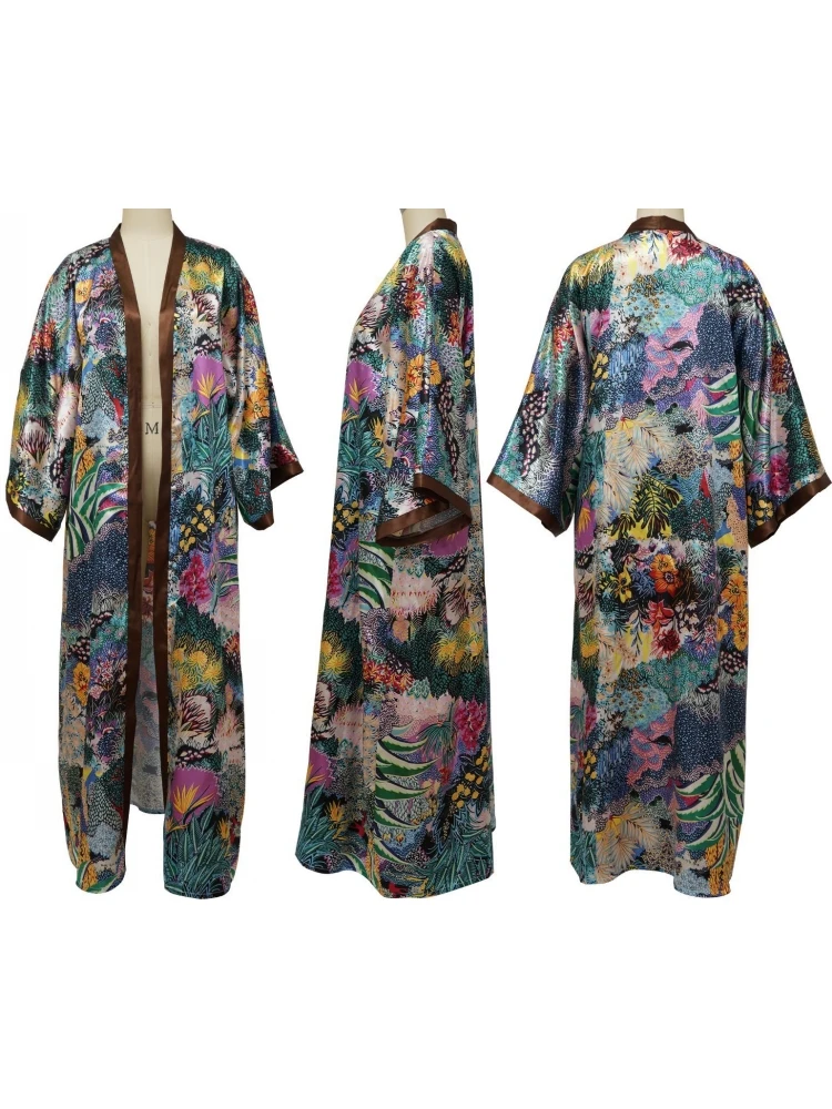 Lady Sexy Japanese Kimono Yukata Cardigan Pajamas Sleepwear Bathing Robe Gown