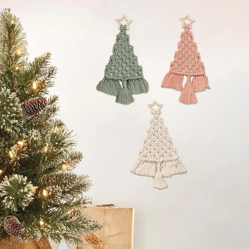 K macramè per ornamento da appendere all'albero di Natale