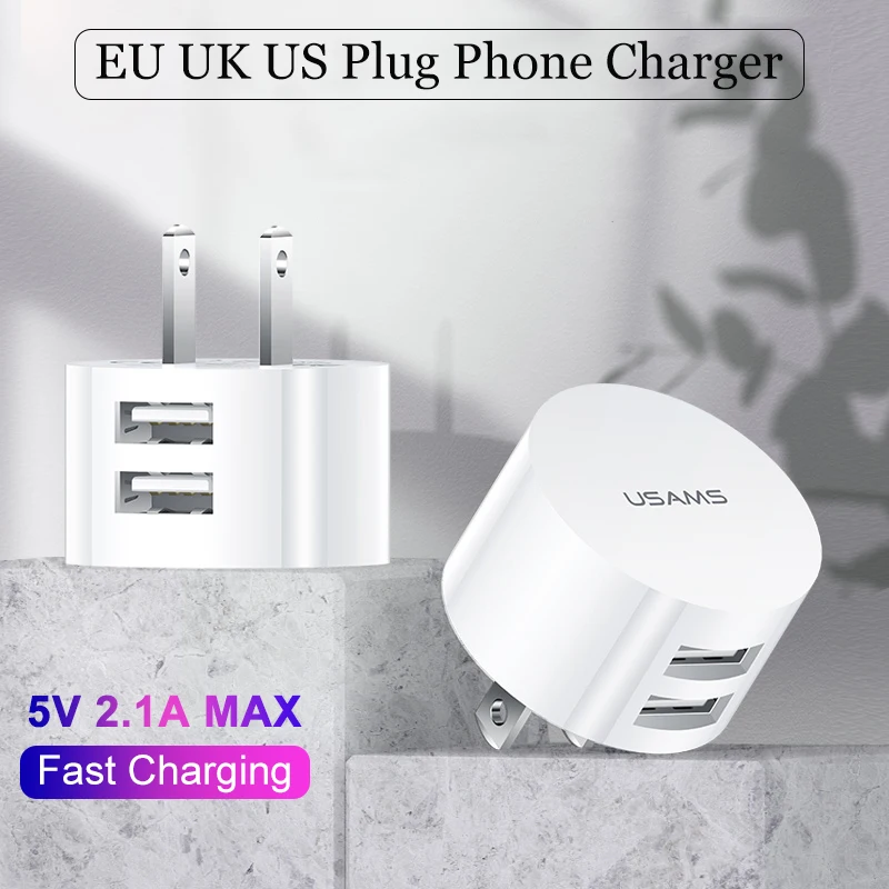 Universal Dual USB Quick Charge Wall Adapter with Multiple Plug Options