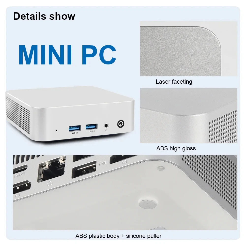 SZBOX W6 MINI PC Intel Processor N3700/N3710/N3160 MINI PC Windows 10 8GB 128GB M.2 SATA SSD 1000M LAN USB3*2 Desktop Office PC