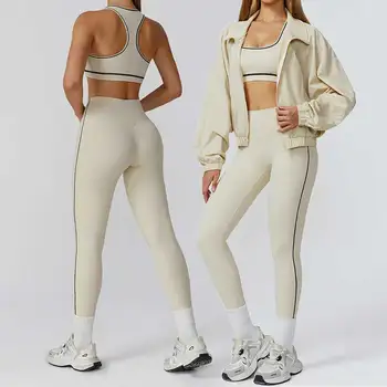 “Madelaine” Sexy Activewear Set with Zip Up Jacket
