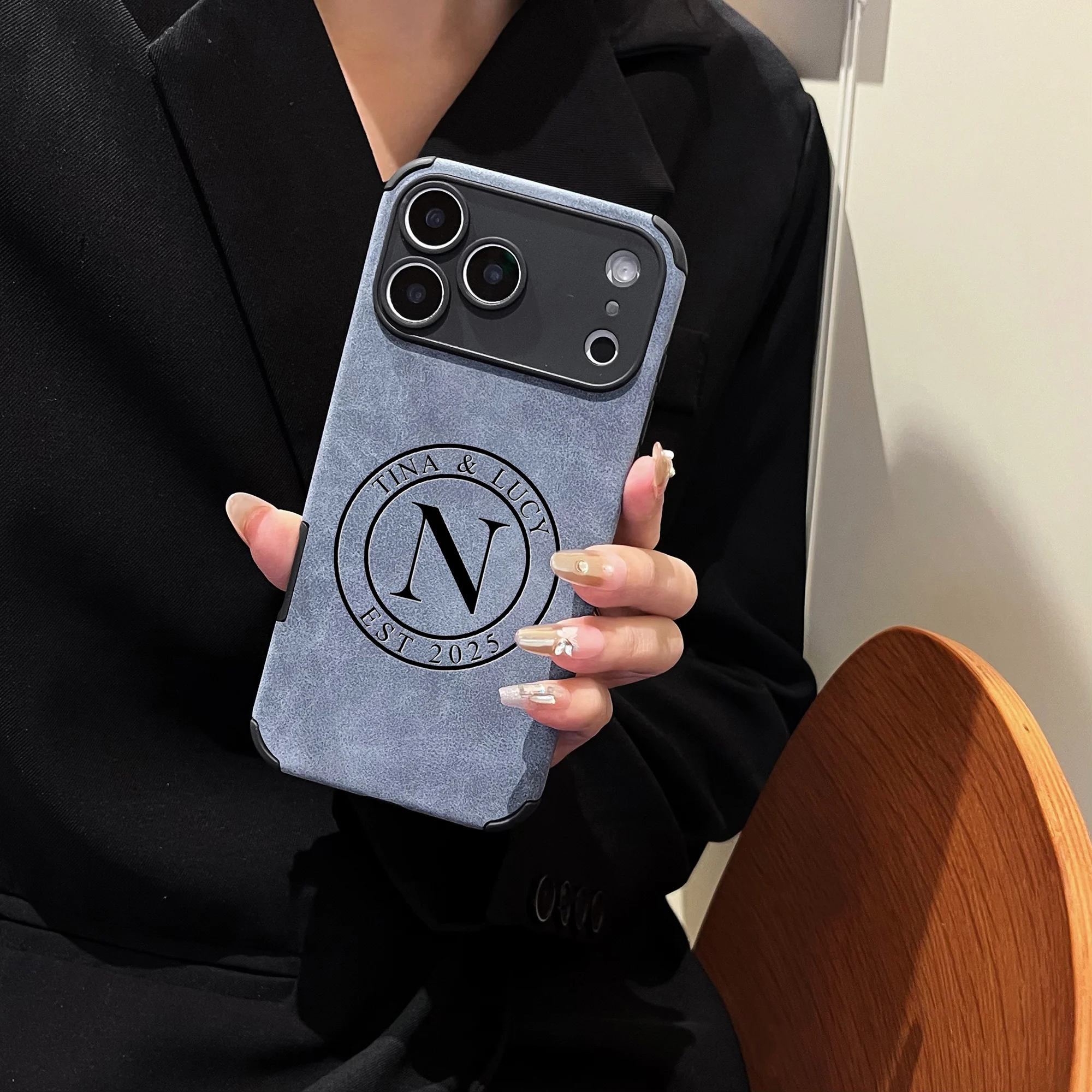 Personalized Custom Name Letters Two Circular Patterns Business Style Phone thumbnail 7