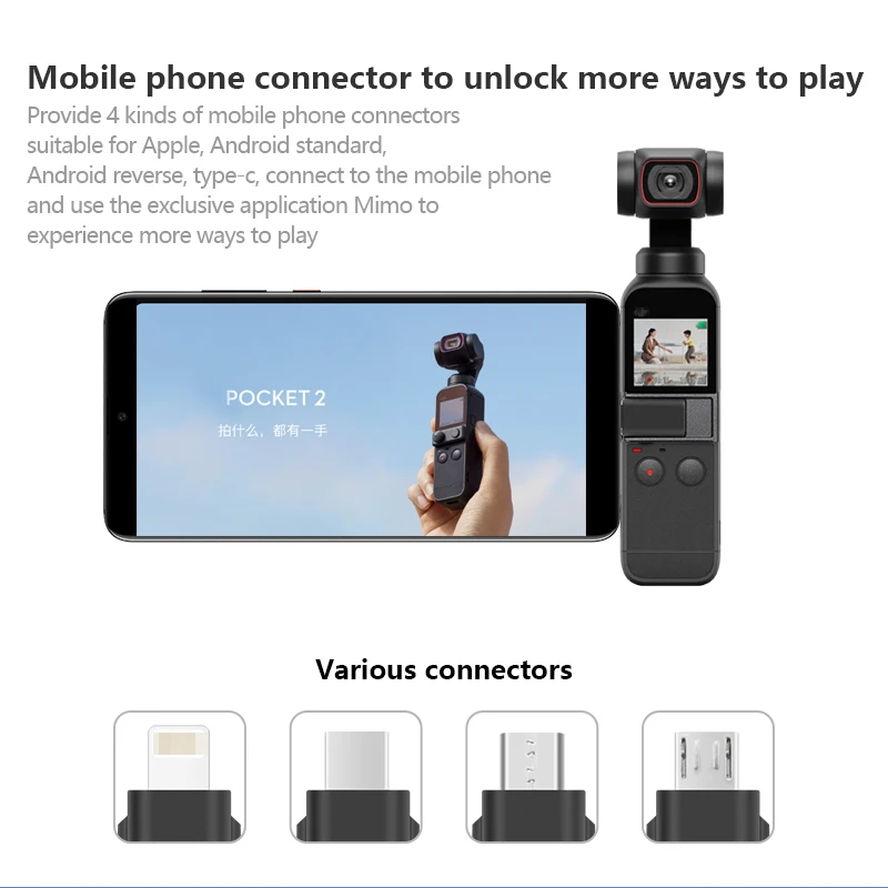 TYPE-C IOS Smartphone Adapter Phone Data Connector Interface For DJI Osmo Pocket 2 Handheld Gimbal Camera Accessories action camera accessories,camera accessories,handheld gimbal accessories
