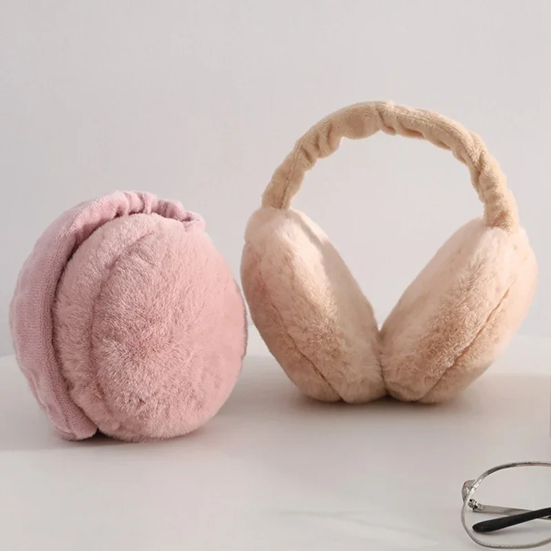 Soft Plush Ear Warmer Winter Warm Earmuffs for Women Fashion Solid Earflap Outdoor Cold Protection Ear-Muffs Ear Cover ear muffs