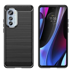 Sleek Matte Carbon Fiber Soft Silicone Phone Case for Moto Edge 2025 (Black)