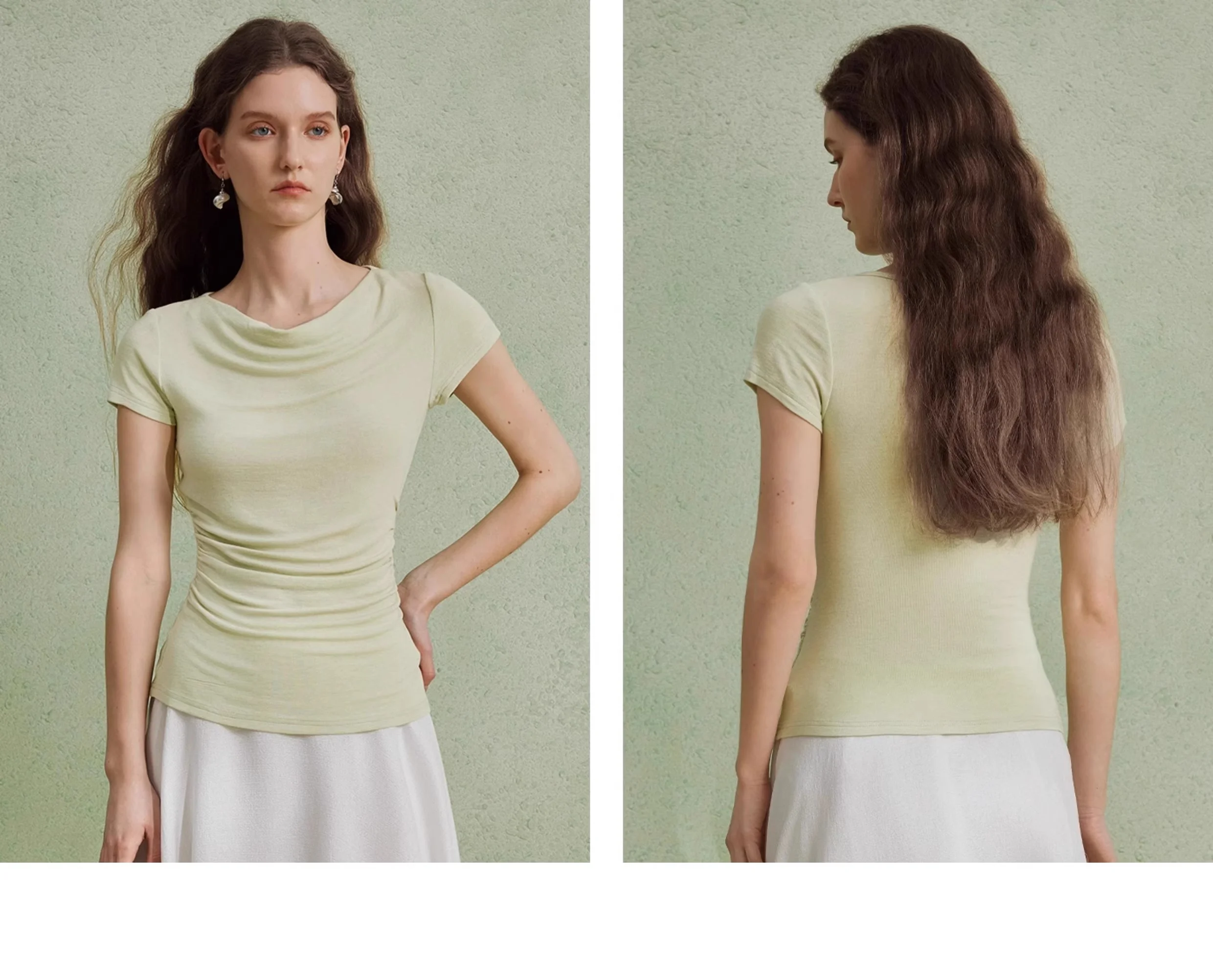 AEL Elegantes Kurzarm-Top für Damen, Sommermode, französischer Stil, schmale Passform, Hemd-Design, Freizeitkleidung – Detail 1