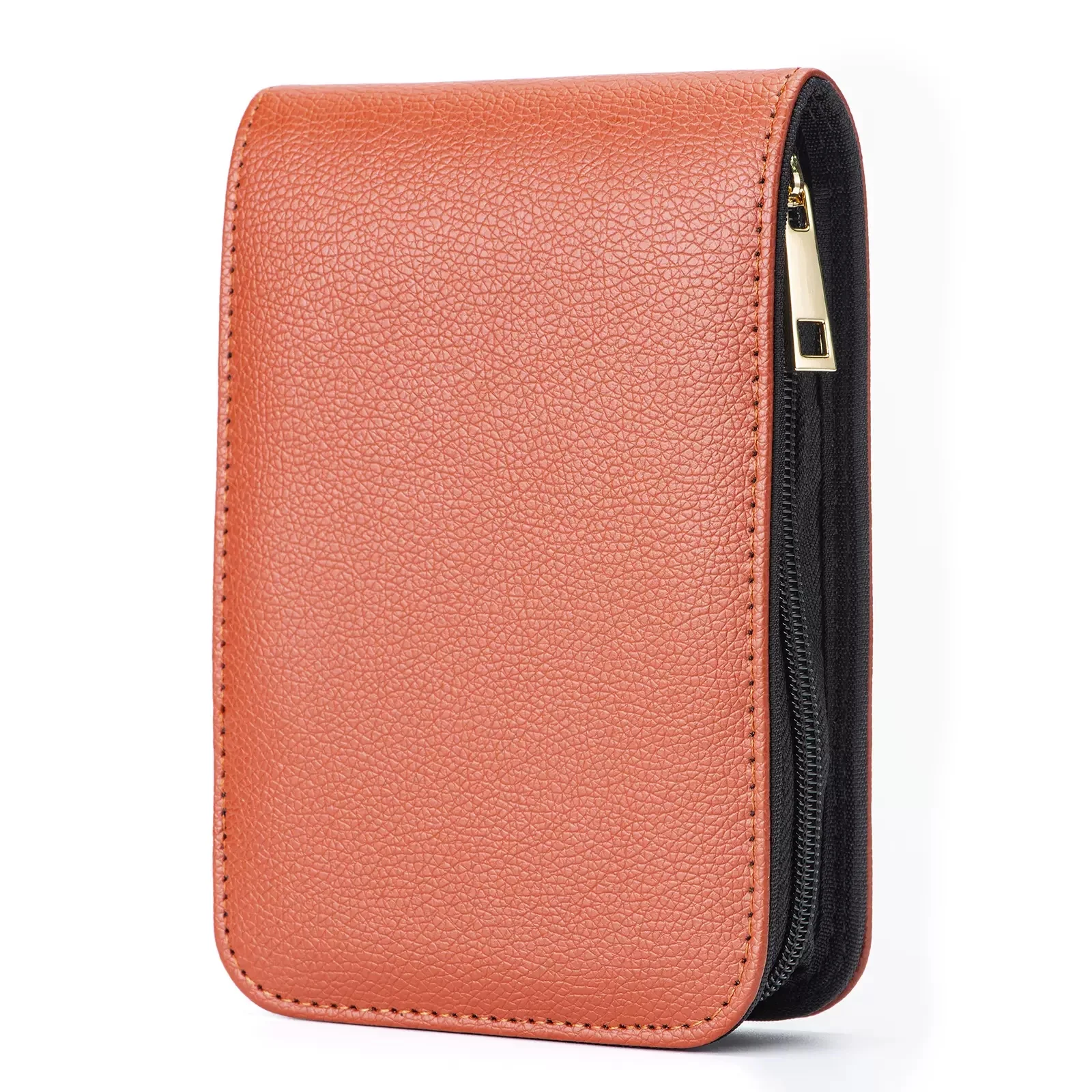 12 grid pen storage bag PU canvas minimalist waterproof and dustproof pen case stationery zipper protection bag