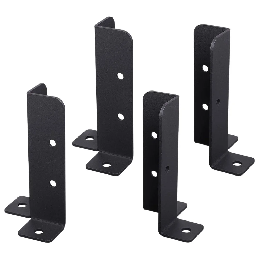 

4 Pcs Patio Post Fixing Bracket Pergola Fence Kit Mailbox Installation (4pcs) Banister Brackets Base Cover Deck Iron