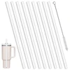 6Pcs Replacement Straws With Brush Compatible For Stanley 40oz Tumbler Plastic Clear Reusable Travel Tumbler Ice Cup Straw Kits 2