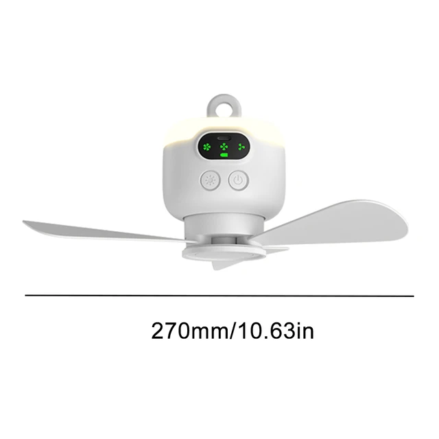 Hanging Fan Battery Operated Camping Fan with Remote Control Ceiling Fan with Light 3 Wind Speed for Emergency Survival 6