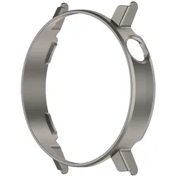 Premium Metal Bezel Watch Case with Tempered Glass Screen Protector and Strap Cover (PC Shell Grey)