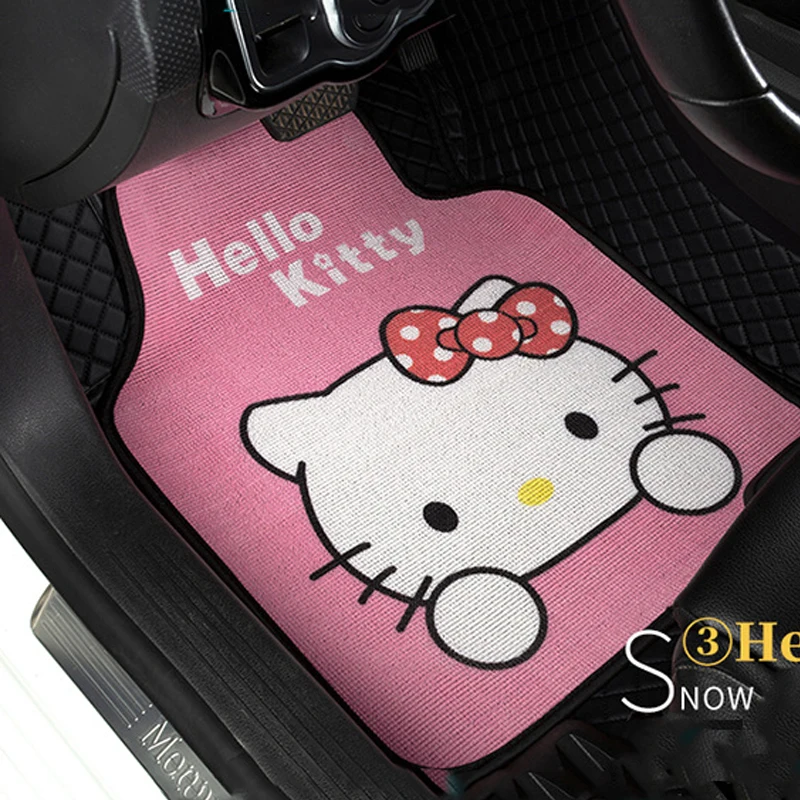 

Sanrio Car Decorative Floor Mats Hello Kitty's Cartoon Model Universal Cuttable Cute Floor Mats Anti-Dirty Car Accessories Gift