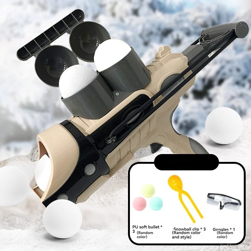Snowball Gun Cannon Launcher Winter Snow Toy Clip Maker Tool Playing Fighting Toy Manual Loading for Children Kids Outdoor Games 6