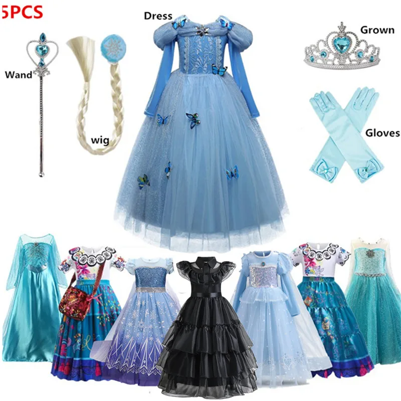 Fantasia Dress for Girls Kids Disguise Encanto Dress Cosplay Costume Children Birthday Party Clothing Wednesday Princess Costume