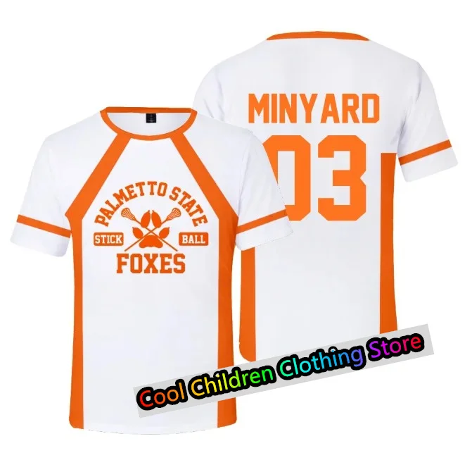 The Foxhole Court Palmetto State Foxes Lacrosse Jersey Cosplay WILDS MINYARD 3D Tshirt Men/Women Short Sleeve Kids Tees casual t shirt kids t shirt training jersey
