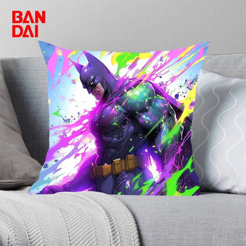 

New 45x45cm Batman Short Plush Pillow Covers Decorative Car Sofa Pillowcase Cushion Cover Pillowcases for Pillows Decor Home Bed