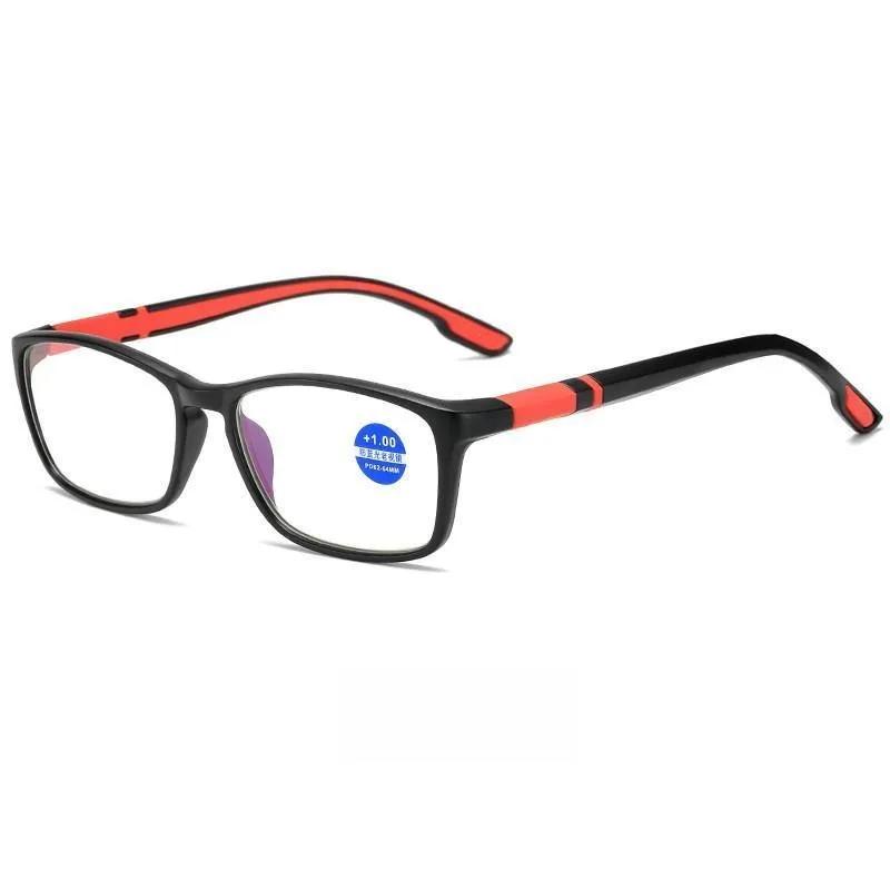 3 Stück ultraleichte, flexible Lesebrillen, modischer rechteckiger Rahmen, Anti-Blaulicht-Brille mit Grad 100 ° ~400 ° Transparente Linse – Detail 3