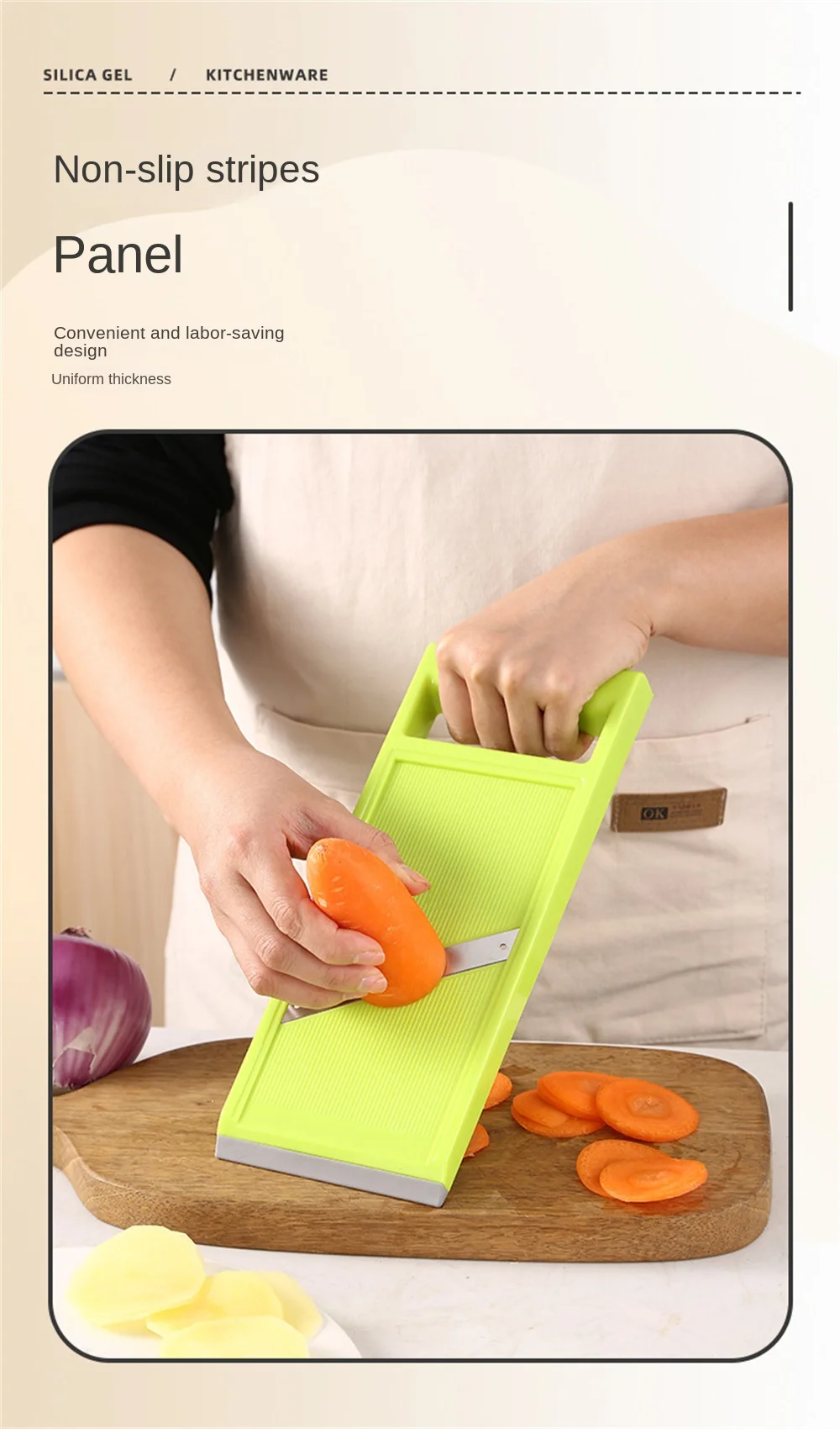 Description Picture 5 of item1/3PCS Multifunctionele Vegetable Cutter With Steel Blade Mandoline Slicer Potato Peeler Carrot Cheese Grater Kitchen