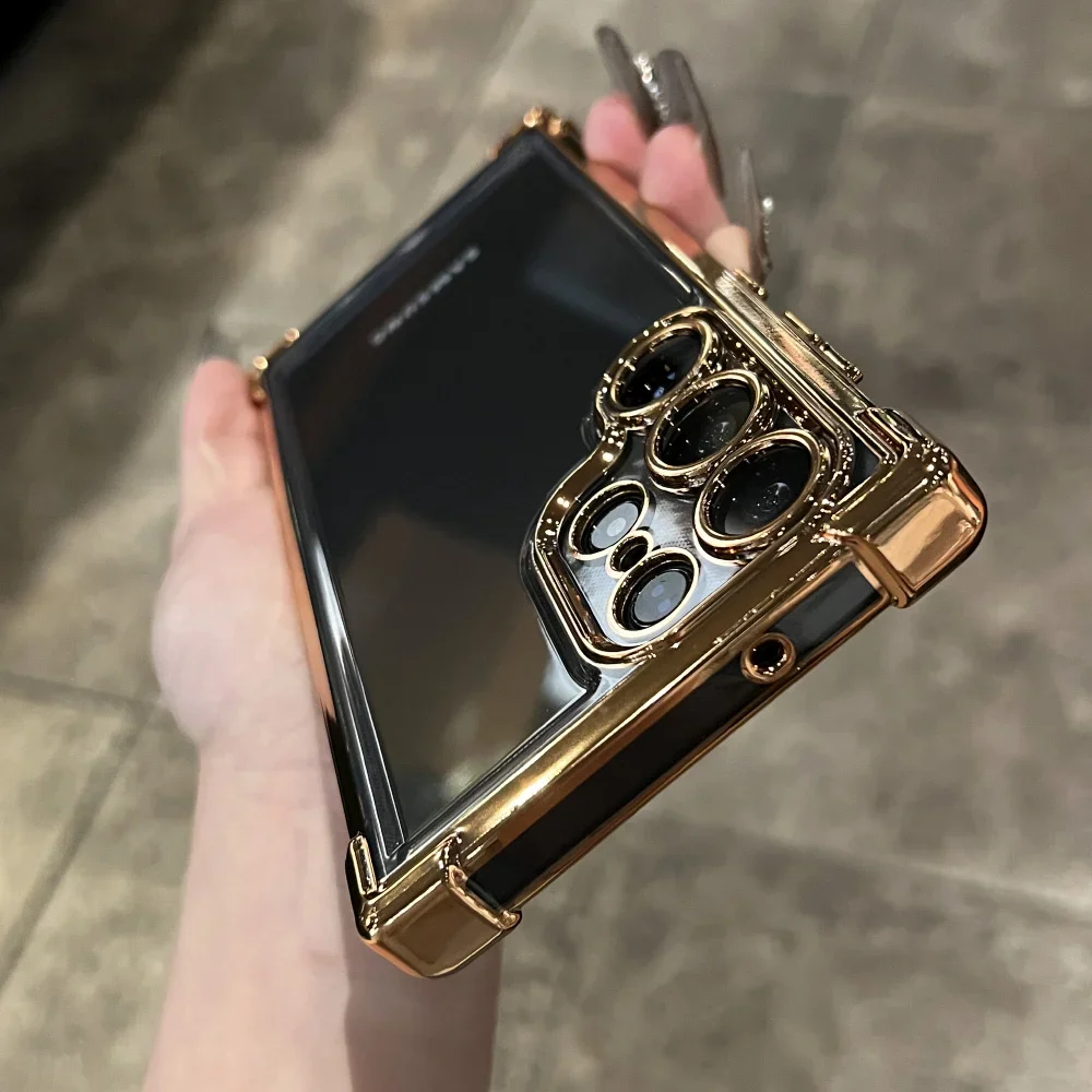 Plating Armor Transparent Shockproof Acrylic Phone Case