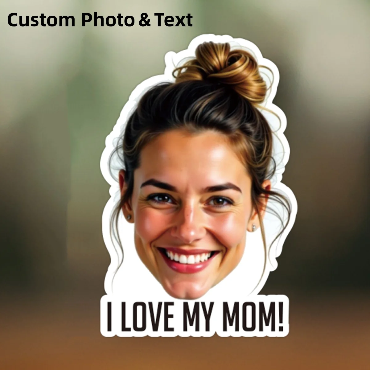 Personalized Photo and Text Stickers - Customized Image and Slogan Labels