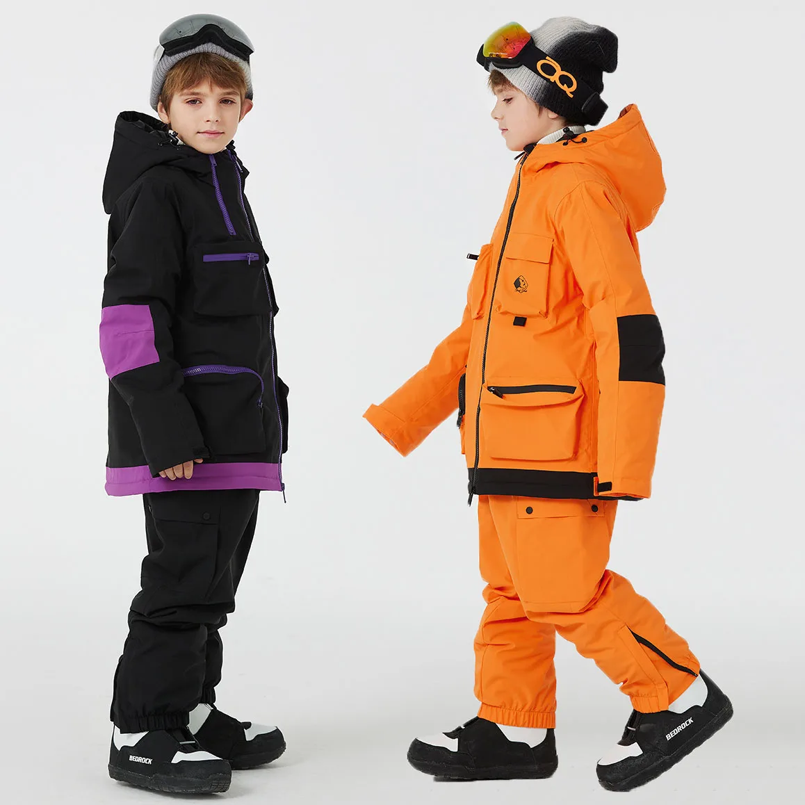 Outdoor Sports Ski Suit For Children Windproof Waterproof Winter Snow Jackets+Pants Set Boys And Girls Snowboarding Warm Suit