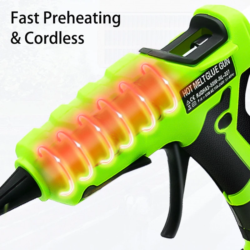 For Makita/DEWALT/BlackDecker/Milwaukee 18V Lithium Battery Hot Melt Glue Gun with 20 Glue Sticks Power Repair DIY Power Tools
