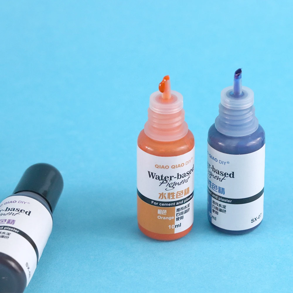 12 Colors 10ml Gypsum Cement Coloring Planter Pigment Gypsum Powder Color Concentrate Concrete Cement Plaster Making Supplies cement coloring dye