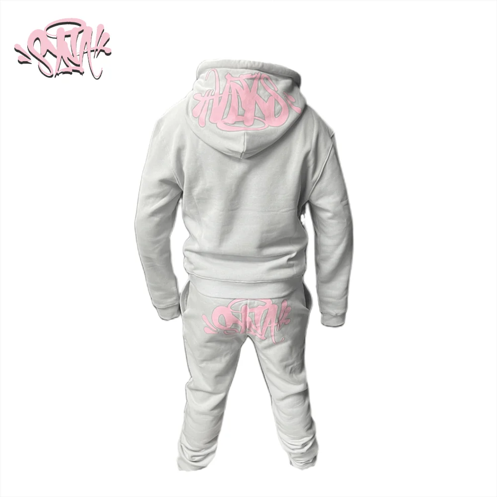 

Syna World Casual Grey Tracksuits y2k Street style Fashion Sports Hoodies Long Pants Set For Men Women Sweatshirt Tops Trousers