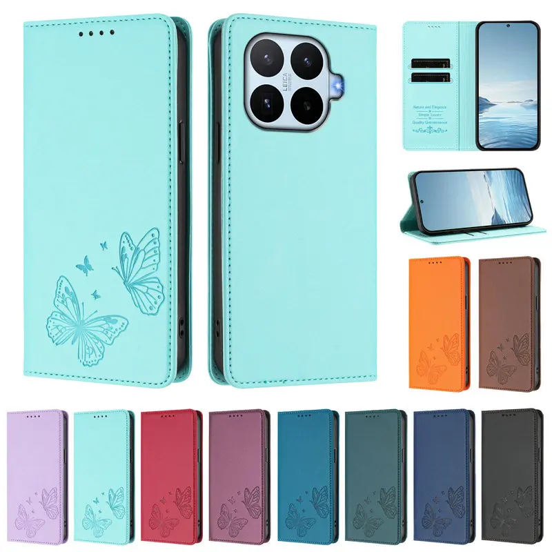 RFID Leather Wallet Flip Case with Magnetic Closure