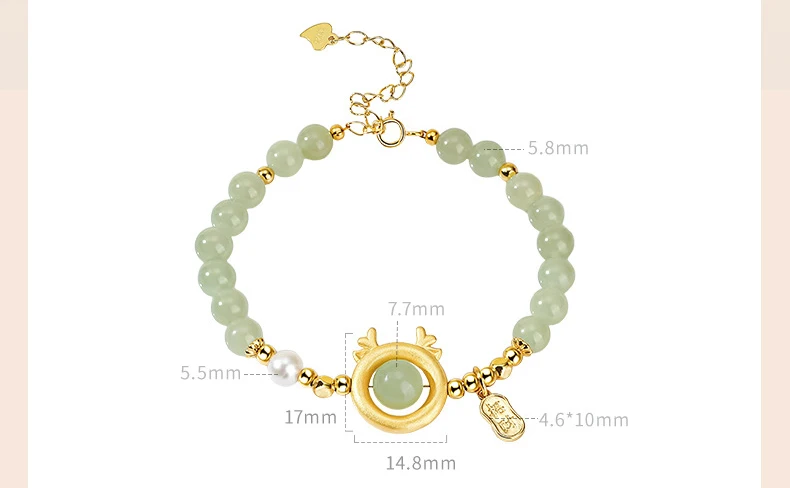 Edlen Schmuck Geburtstag Stil Geschenk Sternzeichen Drachen Dekoration Hotan Jade Armband Licht Luxus Advanced Sense Für Frauen – Detail 10