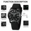 BIDEN Simple Casual Men's Quartz Watch Digital Edition Waterproof Calendar Luminous Silicone Strap Comes with Watch Box 5