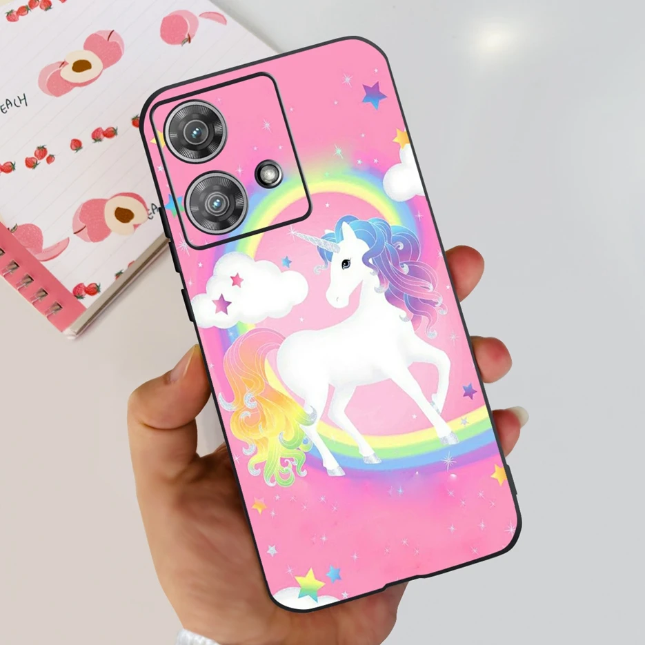 Cute Cat & Butterfly Soft Silicone Phone Case for Motorola Edge 40 Neo - Stylish Protective Back Cover