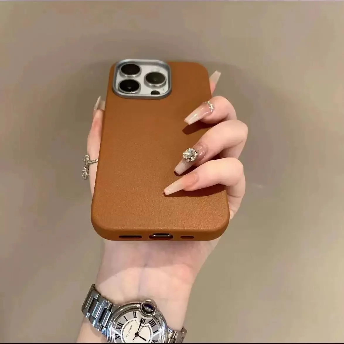 Minimalist Leather Shockproof Soft TPU Phone Case Cover
